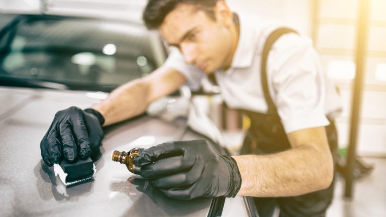 Applying ceramic coating on a car